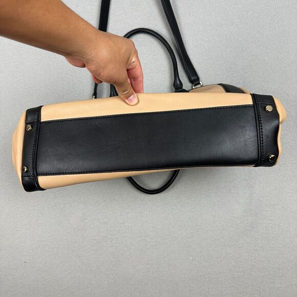 Kate Spade Hudson Street Kellan Shoulder Satchel Bag Leather Tan Black Large - Picture 5 of 10